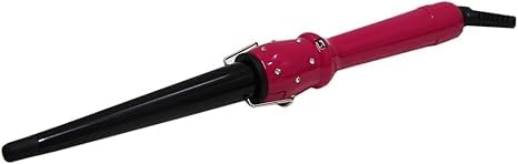 SQUADO Ferro Arricciacapelli Conico, Piastra Professionale, Temperatura Massima 210°C, per capelli ricci. Nero e Rosa - 2