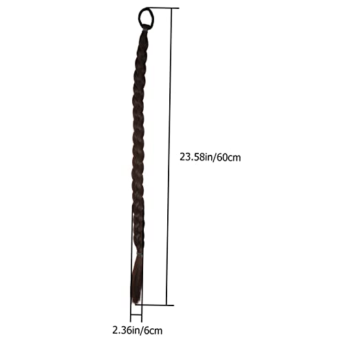 Queue de cheval tressée postiche extensions cheveux synthétiques foncé Ipetboom - 5