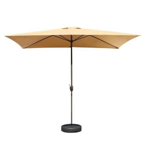 Parasol de exterior contra el viento con base de agua y mástil de hierro