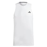 adidas Performance Train Essentials FeelReady Men's Sleeveless Training T-Shirt, White/Black, X-Small