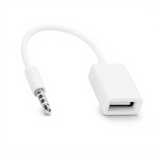 Annadue Adaptateur USB vers Aux, USB Femelle vers 3,5 Mm Mâle Jack Adaptateur Audio Prise Adaptateur de Convertisseur de Câble Audio Aux, Adaptateur USB pour...