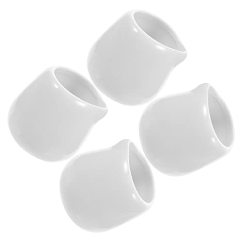 GLEAVI 4Pcs Ceramic Gravy Sauce Boats Pure Dipping Sauce Cups for Kitchen Gravy for Sauces and Dressings Elegant Tableware for Serving