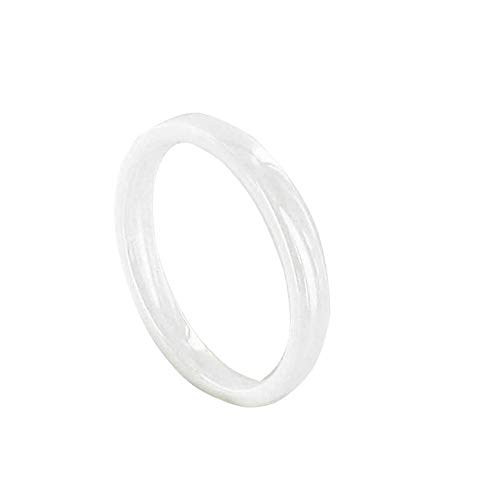 LES POULETTES BIJOUX - Bague Anneau de Céramique Blanche - 3mm - Taille 56