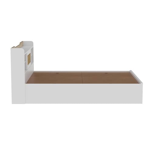 Image of Wakefit Bed | 3 Yr Warranty | Bed Queen Size, Comes with Storage Box, Noise-Free, Density: 680-750 kg /m, Termite & Borer Resistant, Fits Mattresses Up to 8 inches (Halos 78 x 60 - Frosty White)