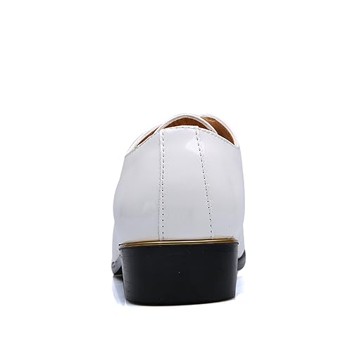 Mens Dress Shoes Fashion Wedding Formal Oxfords Classic Pointed-Toe Lace-up Patent Leather Suit Tuxedo Shoes for Men4