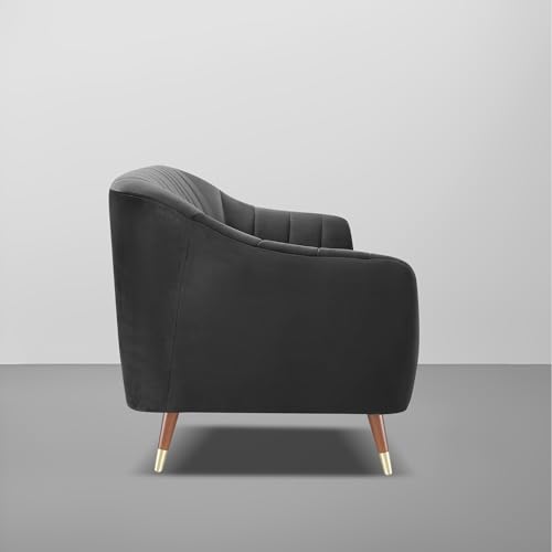 Image of Casaliving Anyse 3 Seater Sofa Set for Living Room (Black Fabric) Premium Fabric Sofa