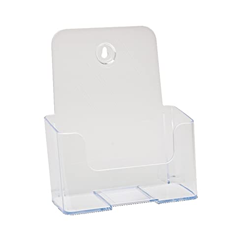 Office Depot Single-Pocket Plastic Literature Holder, 7in.H x 5in.W x 2in.D, Clear, 74901