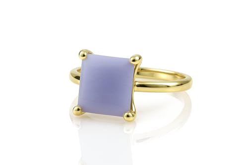 Bague agate en dentelle bleue et or 14k : bijou artisanal d'exception