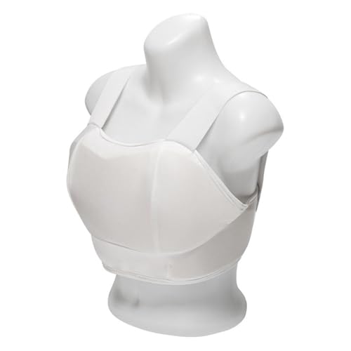 Women's Chest Protector Karate, Women Ribs Protector Taekwondo White Soft Shell (White,S)