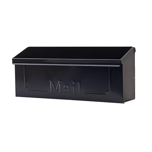 ARCHITECTURAL MAILBOXES Townhouse Galvanized Steel, Wall-Mount Mailbox, Black Small