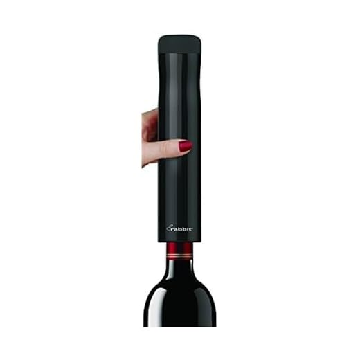 Rabbit Automatic Electric Corkscrew Wine Bottle Opener, One Size, Shiny Black