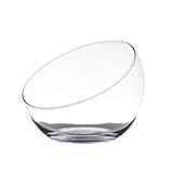 vase biseauté Transparent Vase biseau/vases en verre recyclé 20 x 17 cm - Convient pour un arrangement floral ou des bougies flottantes