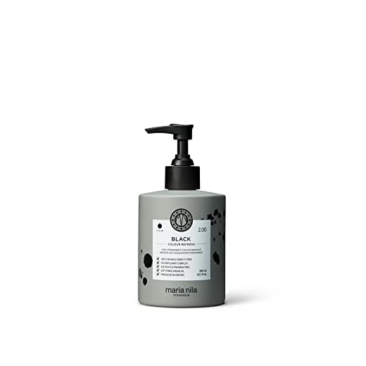 Maria Nila Colour Refresh Black 300 ml - En Vårdande Färgbomb som Innehåller Tillfälliga Färgpigment som Snabbt Fräschar Upp Hårfärgen. 100% Veganskt. Sulfatfritt och Parabenfritt.
