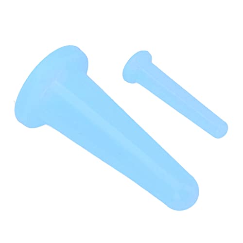 Copos de Massagem a VáCuo Facial, 2 PCS Conjunto de Ventosa de Silicone para Casa (Azul)