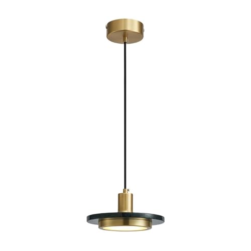 Lustre cuisine LED anti-éblouissement en marbre vert style suspension nordique