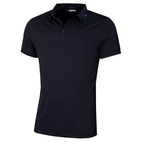 J.Lindeberg Men's KV Regular Fit Print Polo Shirt - Glitch Bridge Blue - L