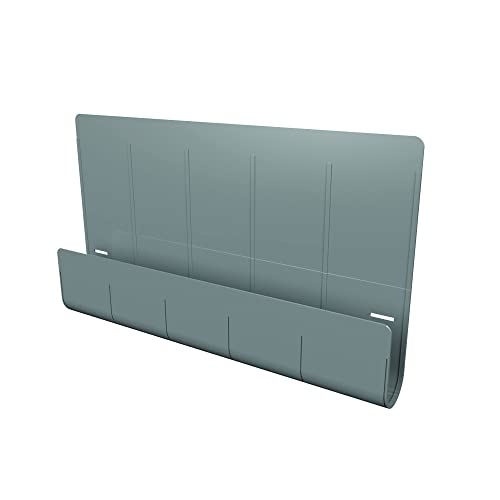 Deflecto Space Saving Desk Accessories, 24" Store 'n' Screen Privacy Panel with Extra Storage and Desk Tidy - Grey