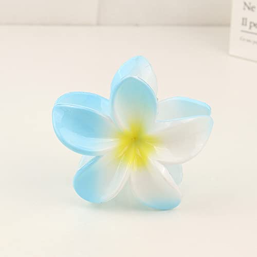 4 Pcs Flower Hair Claw Clips Hawaiian Flower Hair Clips For Women Girl For Summer Beach Vocation Wedding Jaw Clip Barrettes Bohemian Flowers Hair Accessories (Blue+Purple+Green+Pink) #TOP3