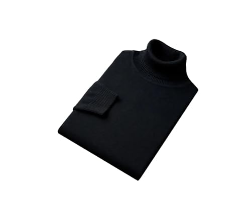 Men Slim Fit Sweater Men's High Collar Knit Sweater Thick Elastic High Collar Pullover Warm Long Sleeves Slim Fit Pullover