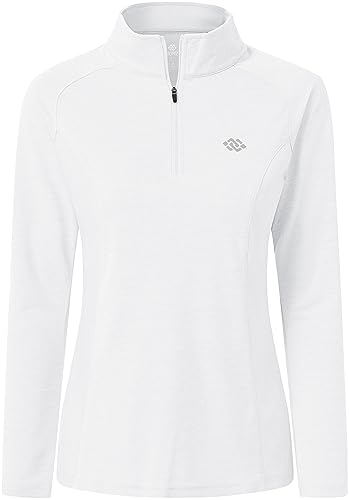 MoFiz Women's Long Sleeve Golf Polo Shirt 1/4 Zip UPF 50+ Sun Protection Quick Dry Lightweight Athletic Hiking Running Tops