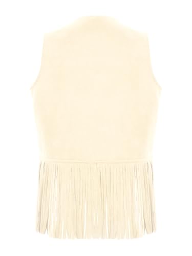 renvena Cowboy Cowgirl Vest for Kids Rivets Sleeveless Child Western Fringe Tassel Dressy Waistcoat2
