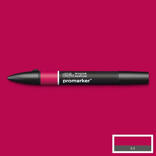Image of Winsor & Newton Promarker, Alcohol Based Markers, Cardinal Red (R244), Double Tipped Drawing Marker Set for Artists, Graphic Designers, Illustrators - Chisel & Fine Twin Tip, Streak Free Coverage