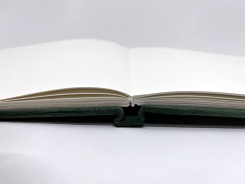 Rosh Pinnah Luxury Velvet Guest Book (96 Pages) - Sign-In Registry Guestbook & Keepsake & Polaroids Album Book – Velvet Hard Cover With Satin Ribbon - 7” X 10" (Green) #TOP7