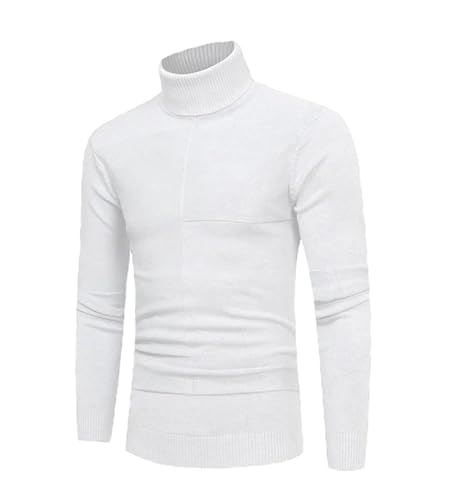 Men's Turtleneck Pullovers Sweater Solid Color Slim Long Sleeve Warm Knitted Bottoming Pullover Sweater