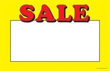 CYB201 Retail Price Signs Sale Price Cards Red & Yellow Sale Pack of 100 (5 1/2 x 7)
