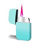 Torch Windproof Lighter, Pink Flame Fun Glittery Refillable Butane Pocket Novelty Lighter for Girls Teens Gift,Daily Use, Birthdays, Anniversary, Candle, Camping(Butane Not Included) (Green)