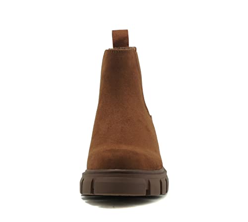 Image of Soda PIONEER ~ Women Lug Sole Mid Heel Chelsea Fashion Ankle Bootie w /Double Elastic Gore