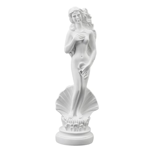 Estatua Birth of Venus blanca de resina 7.6 pulgadas