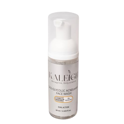 Image of KALEIGH Sali-Glycolic Acnecontrol Foaming Face Wash for Oily & Acne-Prone Skin Type | Tan Removal Cleanser for Men & Women | Deep Cleans Pores, Controls Excess Oil | Glowing, Moisturizing & Brightening Skin | Gently Exfoliates | 60ml