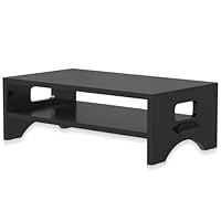 Pholiten Monitorständer, Computermonitore Monitorständer mit 2 Ebenen, Bildschirmständer Laptop Tisch Lapdesk Laptoptisch für Laptop, Computer - 16.5x9.3x5.6, Schwarz