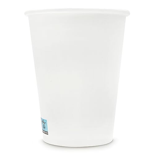 Wellsamed WELLSACUP 100 Pappbecher 300 ml mit Deckel, Weiß, geeignet für Heißgetränke, Coffee to Go, Business, Veranstaltungen, Party