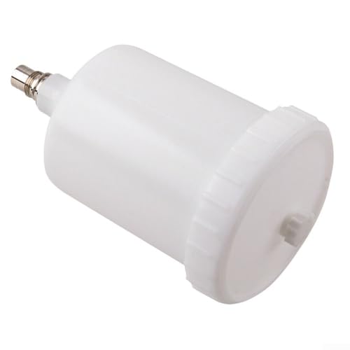 Besttoolifes Vaso de pintura HVLP de plástico de 600 ml para conector de chorro de pulverización SATA, botella de pintura de alimentación por gravedad de repuesto blanca, spray de reparación de