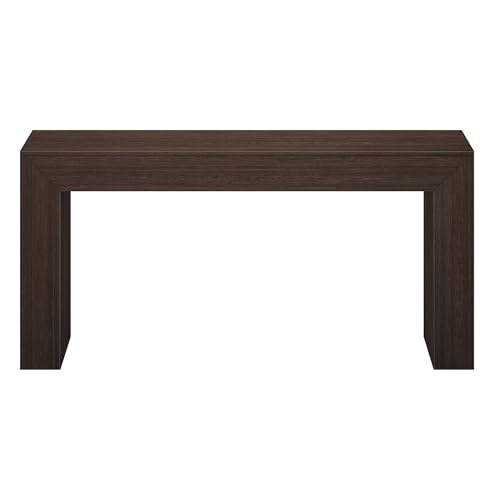Plank+Beam Grand Console Table, 66 Inch Modern Solid Wood Sofa Table, Narrow Entryway Table for Hallway, Behind The Couch, Living Room, Foyer, Walnut Wirebrush