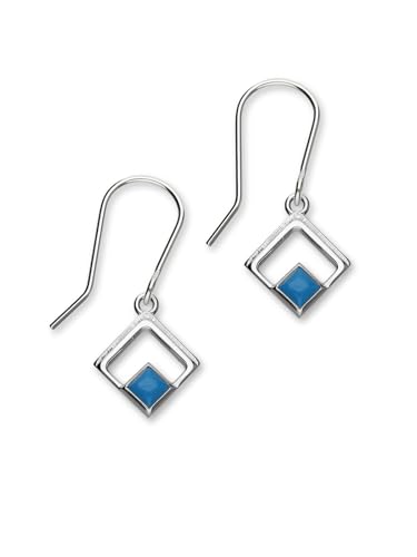 Boucles d'oreilles turquoise Ortak en argent 925 fait main hautement poli