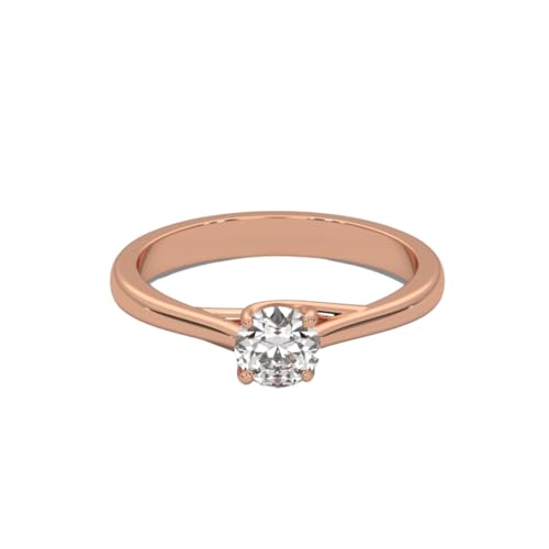 Image of 925 Sterling Silver Classic Round Moissanite Valentino Promise Solitaire Ring For Women | 18k Gold Plated Fine Jewelry for Women | AAA+ Quality Engagement Ring | Best Gift