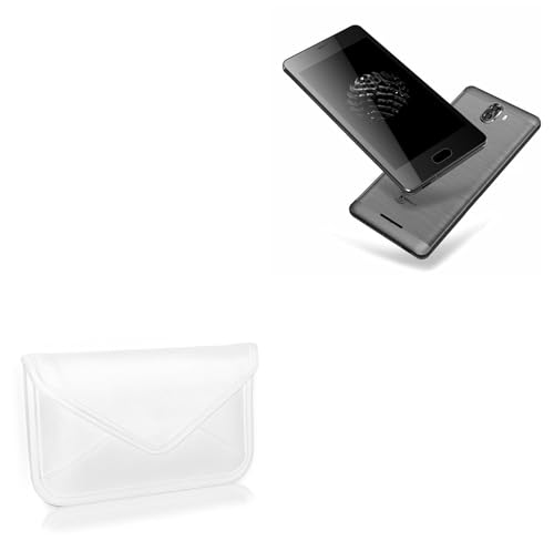 BoxWave Case Compatible with Kenxinda S6 - Elite Leather Messenger Pouch, Synthetic Leather Cover Case Envelope Design - Ivory White