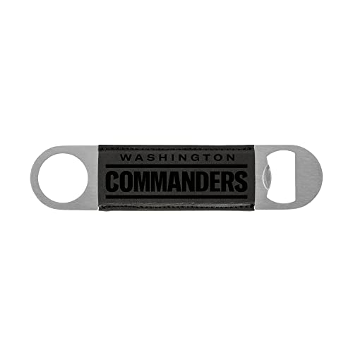 Rico Industries NFL Washington Commanders Black Laser Engraved Bar Blade Faux Leather Laser Engraved Bar Blade - Great Beverage Accessory for Game Day