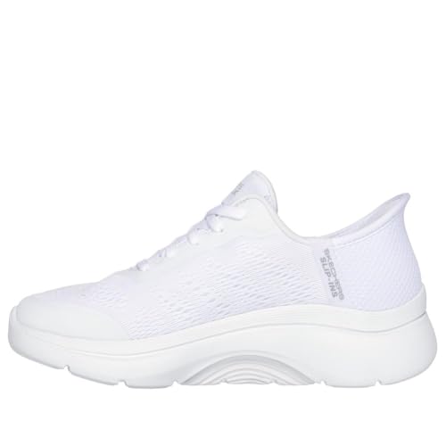 Skechers Women's Go Walk Arch Fit 2.0 Valencia Hands Free Slip-Ins Sneaker, White, 5
