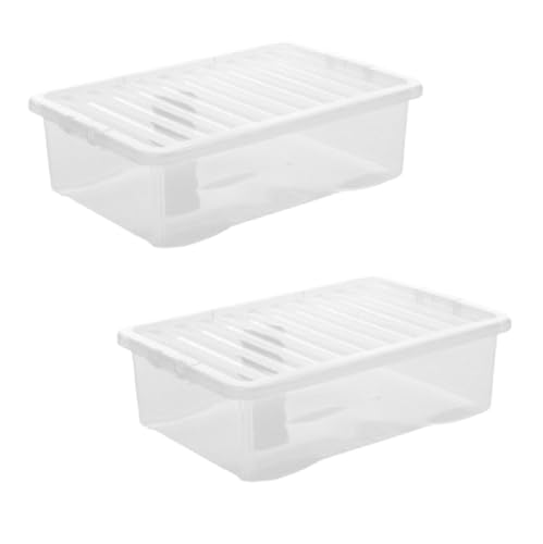 Khanary Clear Plastic Storage Boxes with Lids Clip Locking C