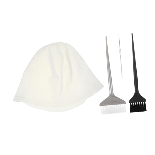 Outanaya 4pcs Silicone Highlight Reusable Hair Dye Cap Set Highlight Mask for Dying Hair Coloring Hat Kit Metal Crochet Hook Tint