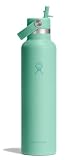 Hydro Flask Water Bottle - Insulated Stainless Steel - Straw Lid, Non Spill, Leakproof in 24 Oz Mermaid Green