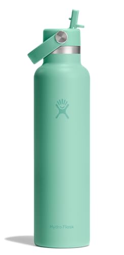 Hydro Flask Water Bottle - Insulated Stainless Steel - Straw Lid, Non Spill, Leakproof in 24 Oz Mermaid Green