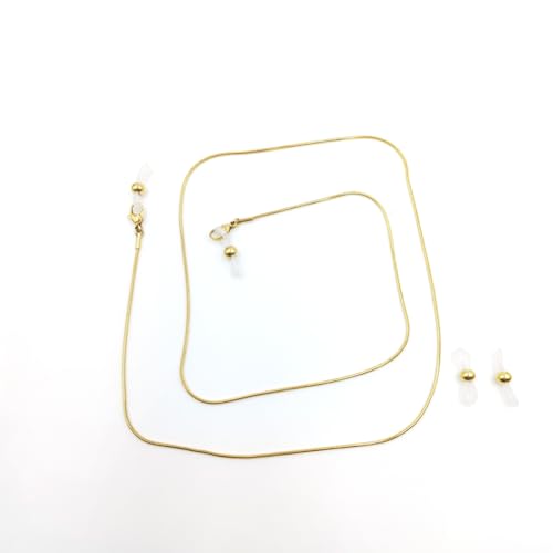 Image of Fashion Eyeglass Chain 18K Gold Plated Stainless Steel - Adjustable Glasses Strap for Reading, Sunglasses & Prescription Glasses