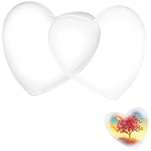 Enenes 50 Pcs Clear Heart Glass Cabochons 25mm Flat Back Glass Dome Tiles for Photo Pendant Craft Jewelry Making, Cameo Pendants and Earrings