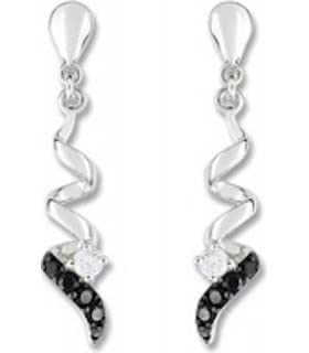 Boucles d'oreilles Or MIRA oxydes blancs et noirs pour illuminer vos soirées