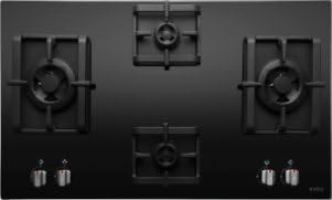 Elica Hob 4 Burner Auto Ignition Glass Top - 2 Big Triple Ring Brass Burner and 2 Small Double Ring Brass Burner (PRO RF 4B 70 DX FFD)